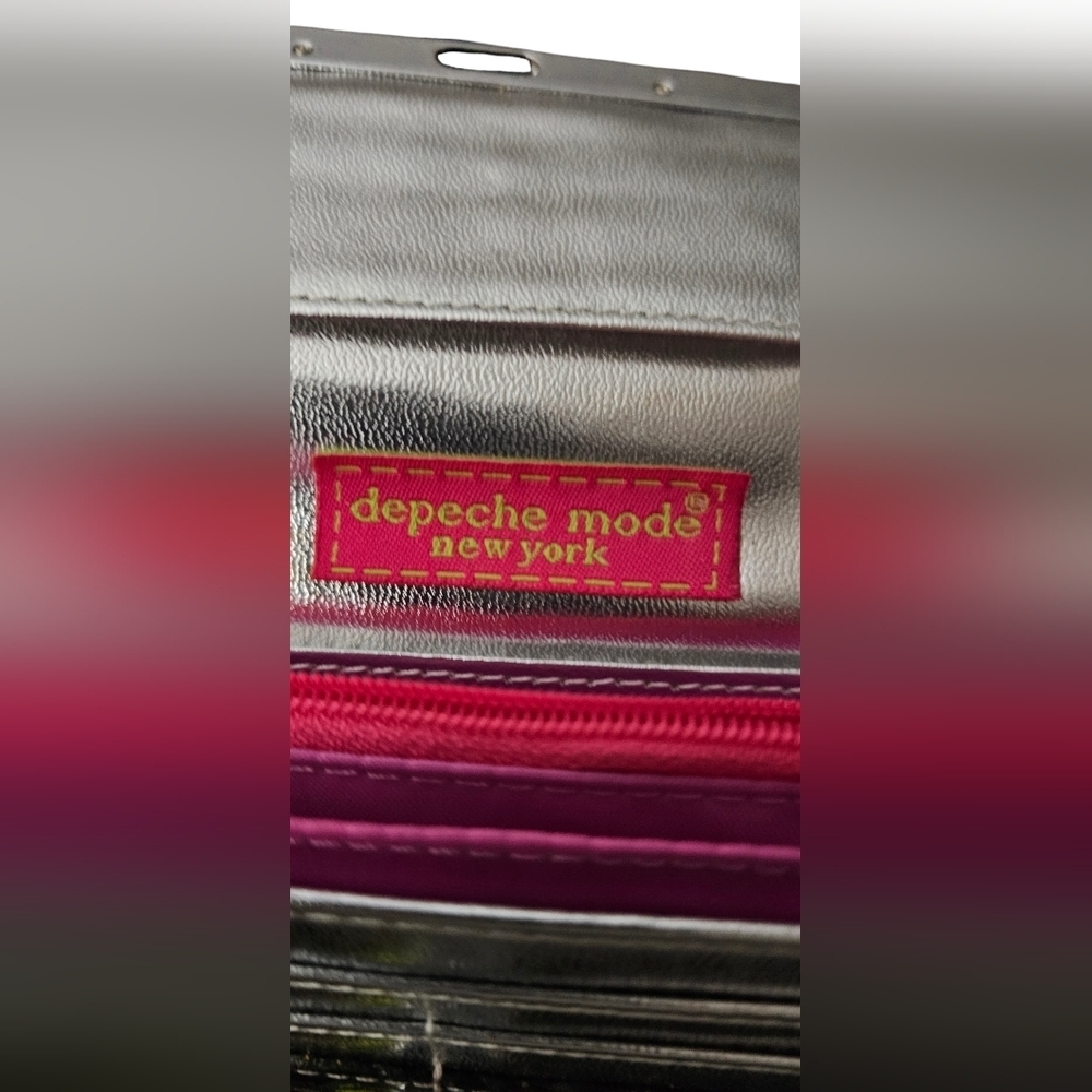 Depeche Mode New York - Black Studded Slim Wallet Clutch Crocodile Patte… - Picture 4 of 9